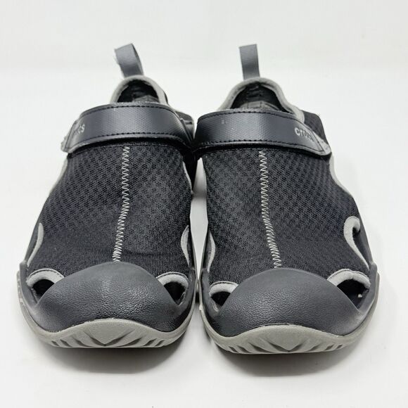 Crocs Swiftwater Mesh Deck Sandals Shoes Mens 10 Black Fisherman Water Comfort main image 13